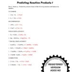 Pretty Predicting Products Worksheet Key The Best Worksheets Image Inside Predicting Products Worksheet Chemistry