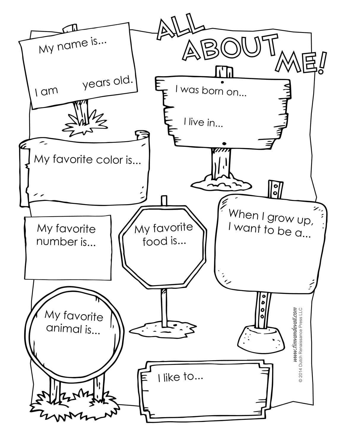 Printable All About Me Poster  All About Me Template Pdf Throughout All About Me Worksheet Middle School Pdf