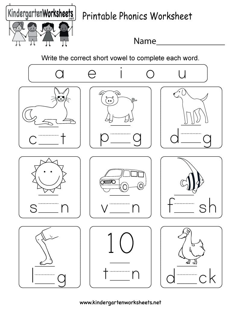 Printable Phonics Worksheet  Free Kindergarten English Worksheet And Phonics Worksheets For Adults Pdf