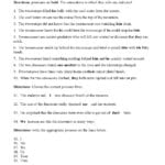 Pronouns And Antecedents With Dinosaurs  Answers Pertaining To Pronouns And Antecedents Worksheets