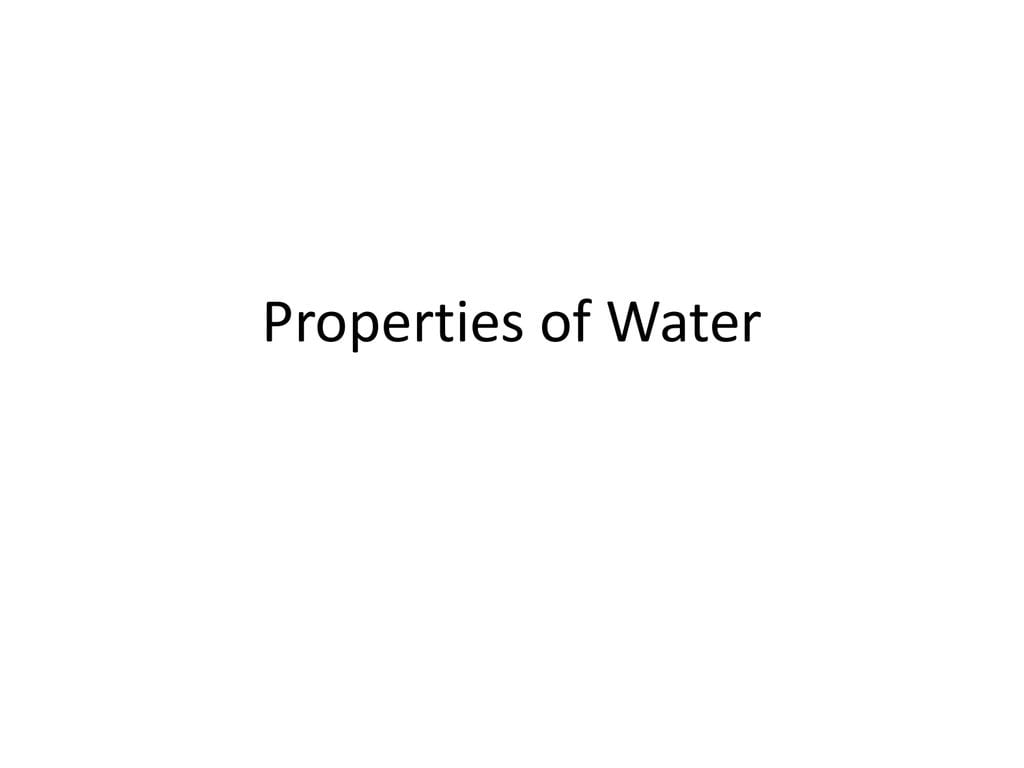 Properties Of Water Pp Intended For Unusual Properties Of Water Worksheet