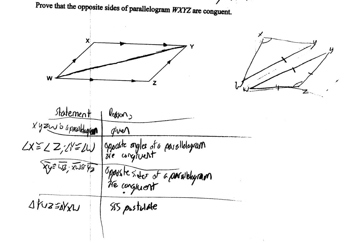 Proving Parallelogram Side Congruence Students Are Asked To Prove Or Parallelogram Proofs Worksheet