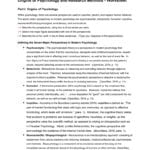 Psy103  Origins Of Psychology And Research Methods  Worksheet As Well As Psychology Worksheets With Answers