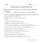 Punctuation Worksheets  Ending Punctuation Worksheets With Regard To Grammar And Punctuation Worksheets