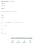 Quiz  Worksheet  1Variable Quadratic Inequalities  Study With Quadratic Inequalities Worksheet With Answers