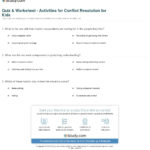 Quiz  Worksheet  Activities For Conflict Resolution For Kids For Conflict Resolution Worksheets