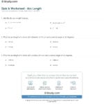 Quiz  Worksheet  Arc Length  Study Throughout Arc Measure And Arc Length Worksheet