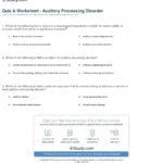Quiz  Worksheet  Auditory Processing Disorder  Study Within Auditory Processing Worksheets