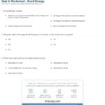Quiz  Worksheet  Bond Energy  Study And Bond Energy Worksheet