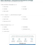 Quiz  Worksheet  Composite Function Domain  Range  Study With Pre Calculus Composite Functions Worksheet Answers
