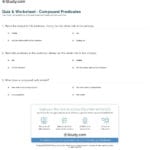 Quiz  Worksheet  Compound Predicates  Study With Compound Subject And Compound Predicate Worksheets With Answers