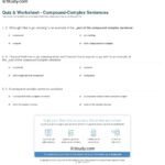 Quiz  Worksheet  Compoundcomplex Sentences  Study And Simple Compound And Complex Sentences Worksheet Pdf