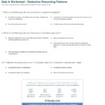 Quiz  Worksheet  Deductive Reasoning Patterns  Study In Patterns And Inductive Reasoning Worksheet And Answers