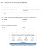 Quiz  Worksheet  Economic Needs  Wants  Study Within 6Th Grade Economics Worksheets