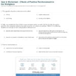 Quiz  Worksheet  Effects Of Positive Reinforcement In The Together With Getting Paid Reinforcement Worksheet Answers