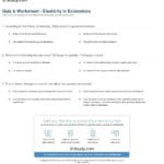 Quiz  Worksheet  Elasticity In Economics  Study Intended For Worksheet On Elasticity Answers