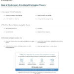 Quiz  Worksheet  Emotional Contagion Theory  Study Regarding Contagion Worksheet Answers