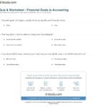 Quiz  Worksheet  Financial Goals In Accounting  Study Intended For Financial Goals Worksheet