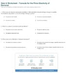 Quiz  Worksheet  Formula For The Price Elasticity Of Demand Within Worksheet On Elasticity Answers