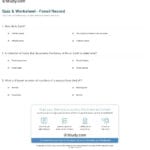Quiz  Worksheet  Fossil Record  Study Or Section 17 1 The Fossil Record Worksheet Answer Key