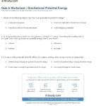Quiz  Worksheet  Gravitational Potential Energy  Study In Kinetic And Potential Energy Worksheet Key
