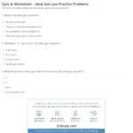 Quiz  Worksheet  Ideal Gas Law Practice Problems  Study Pertaining To Ideal Gas Law Practice Worksheet