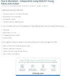 Quiz  Worksheet  Independent Living Skills For Young Adults With Intended For Independent Living Worksheets For Adults
