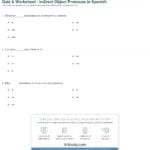 Quiz  Worksheet  Indirect Object Pronouns In Spanish  Study In Indirect Object Pronouns Spanish Worksheet