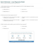 Quiz  Worksheet  Linear Regression Model  Study For Linear Regression Worksheet Answers