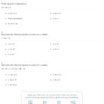 Quiz  Worksheet  Manipulating Functions  Solving Equations For With Regard To Solving Equations With Variables On Both Sides Worksheet