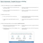 Quiz  Worksheet  Parallel Structure In Writing  Study In Parallel Structure Worksheet