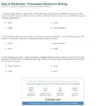 Quiz  Worksheet  Persuasive Devices In Writing  Study And Using Persuasive Techniques Worksheet Answers