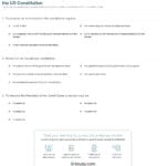 Quiz  Worksheet  Preamble Articles  Amendments Of The Us Or The Us Constitution Worksheet Answers