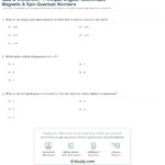 Quiz  Worksheet  Principal Angular Momentum Magnetic  Spin With Regard To Quantum Numbers Practice Worksheet