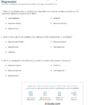 Quiz  Worksheet  Problem Solving Using Linear Regression  Study Intended For Linear Regression Worksheet Answers