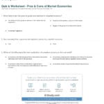 Quiz  Worksheet  Pros  Cons Of Market Economies  Study Pertaining To The Market Economy Worksheet