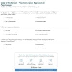 Quiz  Worksheet  Psychodynamic Approach In Psychology  Study Or Psychology Worksheets With Answers