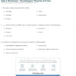 Quiz  Worksheet  Psychological Theories Of Crime  Study Within Psychology Worksheets With Answers