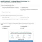 Quiz  Worksheet  Religious Freedom Restoration Act  Study As Well As Freedom Of Religion Worksheet Answers