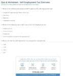 Quiz  Worksheet  Selfemployment Tax Overview  Study With Self Employed Tax Deductions Worksheet