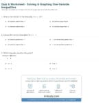 Quiz  Worksheet  Solving  Graphing Onevariable Inequalities Together With Linear Equation In One Variable Worksheet