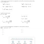 Quiz  Worksheet  Solving Nonstandard Quadratics  Study For Quadratic Equation Worksheet With Answers
