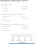 Quiz  Worksheet  Spanish Practice Telling Time  Study Pertaining To Spanish Clock Worksheet Answers