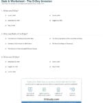 Quiz  Worksheet  The Dday Invasion  Study Or D Day Worksheet