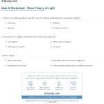 Quiz  Worksheet  Wave Theory Of Light  Study Intended For Chemistry Worksheet Wavelength Frequency And Energy Of Electromagnetic Waves Key