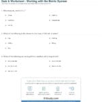 Quiz  Worksheet  Working With The Metric System  Study And Unit Conversion Worksheet Pdf