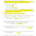 Radioactivity  Halflives Review Worksheet Together With Nuclear Decay Worksheet Answers