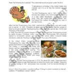 Reading Comprehension Thanksgiving  Esl Worksheetbytheseaside As Well As Thanksgiving Reading Comprehension Worksheets