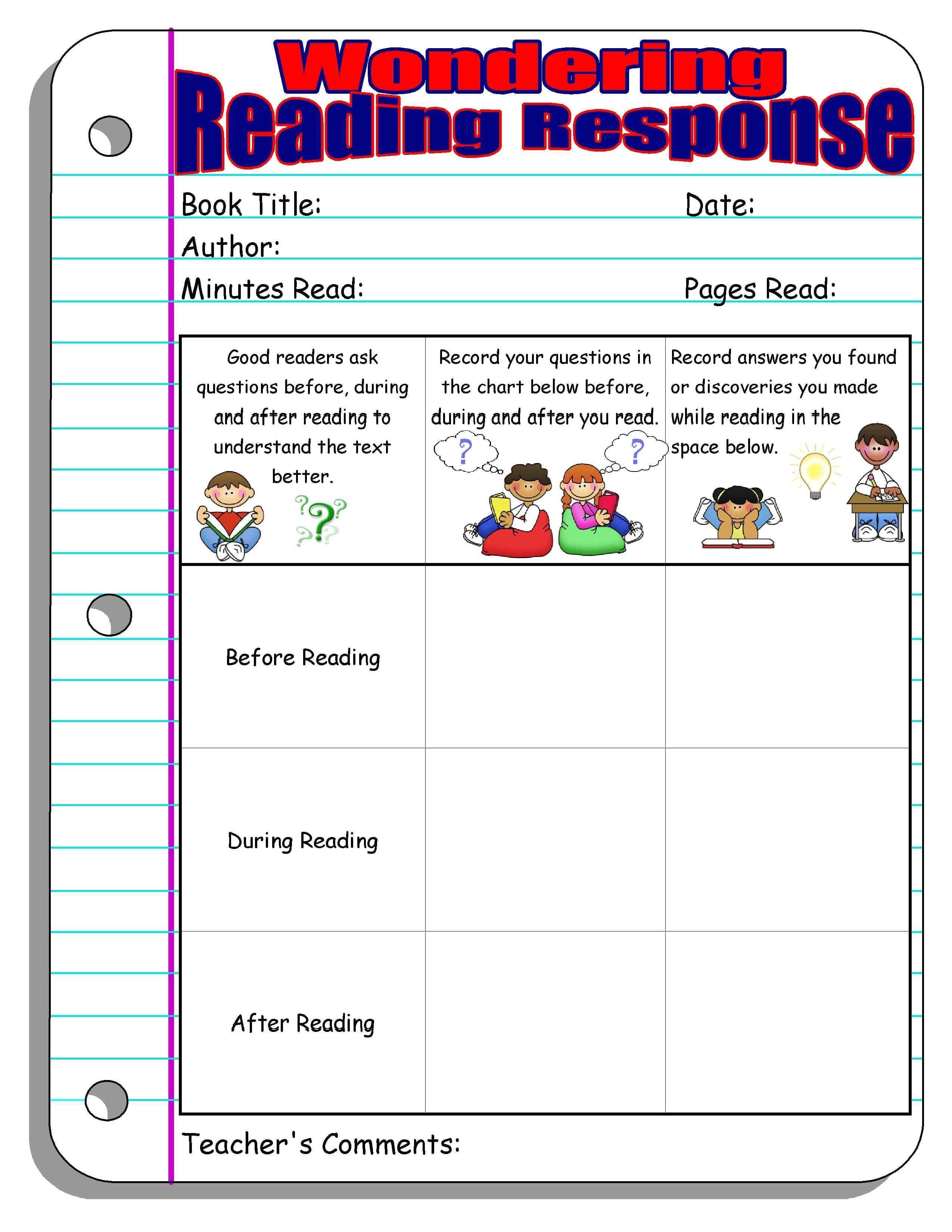 Reading Response Forms And Graphic Organizers  Scholastic Throughout Setting A Purpose For Reading Worksheet