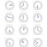 Reading Time On 12 Hour Analog Clocks In 5 Minute Intervals A With Regard To Clock Quiz Worksheet